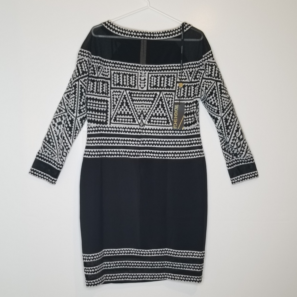 Tadashi Shoji Ada Embroidered Long Sleeve Dress - Picture 3 of 8